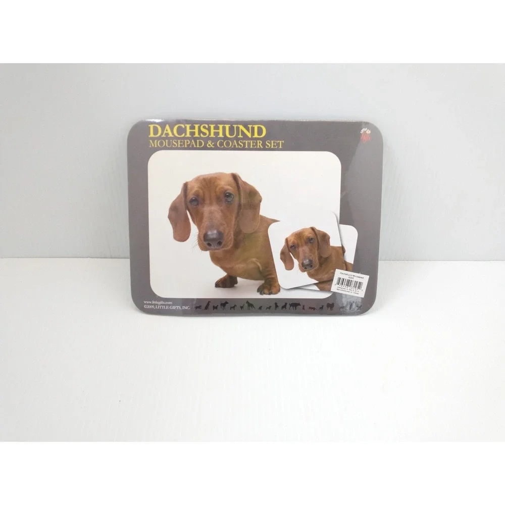 Mouse Pad Coaster Set Tan Brown Dachshund Doxie Wiener Dog Lot